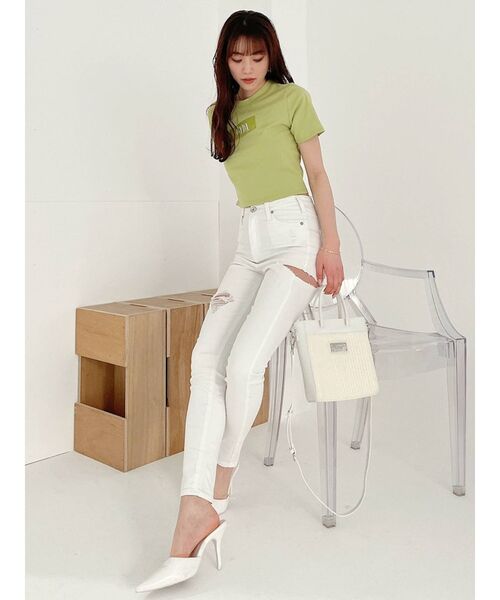 GYDA(ジェイダ)の「H/W SIDE RIPPED カラースキニーパンツ(その他パンツ・レディース・ブラック/オフホワイト・X-SMALL/MEDIUM/SMALL)」の11枚目の写真