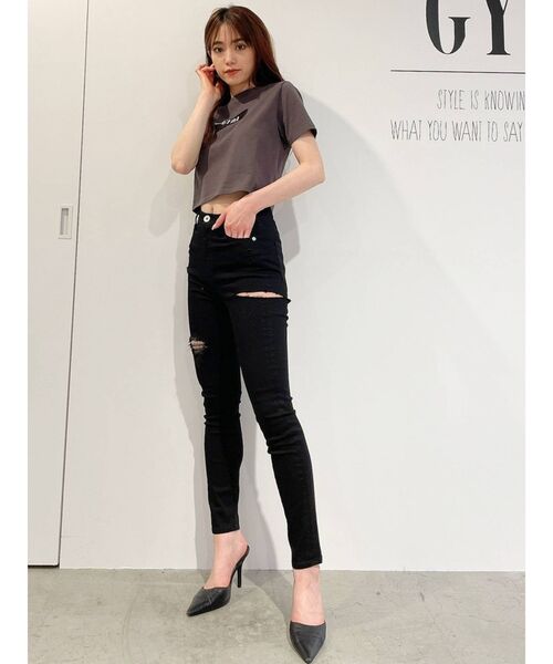 GYDA(ジェイダ)の「H/W SIDE RIPPED カラースキニーパンツ(その他パンツ・レディース・ブラック/オフホワイト・X-SMALL/MEDIUM/SMALL)」の18枚目の写真