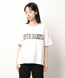 Samansa Mos2 blue | ロゴTシャツ(Tシャツ/カットソー)