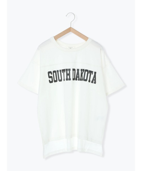 Samansa Mos2 blue（サマンサモスモスブルー）の「ロゴTシャツ（Tシャツ/カットソー・レディース・オフホワイト/サックスブルー/ミント/ライトベージュ/チャコール・ﾌﾘ-）」の2枚目の写真