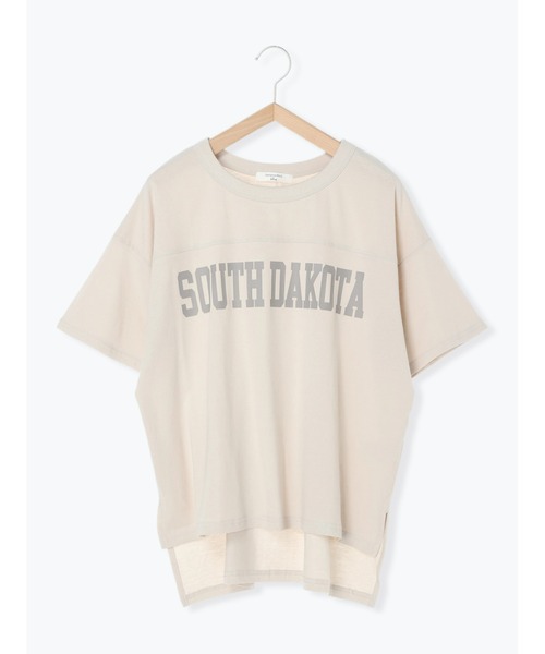 Samansa Mos2 blue（サマンサモスモスブルー）の「ロゴTシャツ（Tシャツ/カットソー・レディース・オフホワイト/サックスブルー/ミント/ライトベージュ/チャコール・ﾌﾘ-）」の4枚目の写真