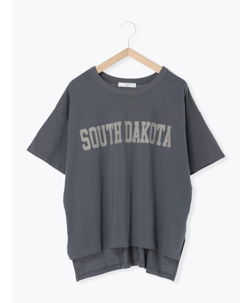 Samansa Mos2 blue（サマンサモスモスブルー）の「ロゴTシャツ（Tシャツ/カットソー・レディース・オフホワイト/サックスブルー/ミント/ライトベージュ/チャコール・ﾌﾘ-）」の3枚目の写真