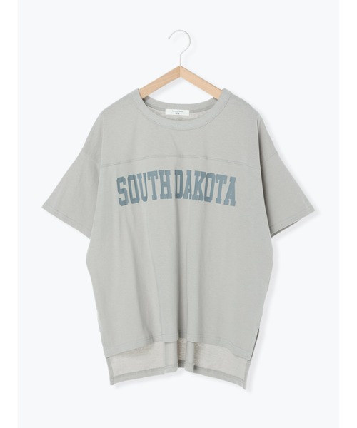 Samansa Mos2 blue（サマンサモスモスブルー）の「ロゴTシャツ（Tシャツ/カットソー・レディース・オフホワイト/サックスブルー/ミント/ライトベージュ/チャコール・ﾌﾘ-）」の5枚目の写真