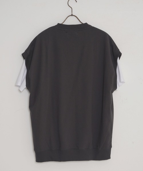 SILVER BULLET(シルバーバレット)の「『CavariA/キャバリア』USAコットン裏毛スウェットベスト×半袖Tシャツセット(Tシャツ/カットソー・メンズ・ブルー/ターコイズブルー/グレイッシュベージュ/スミクロ・L/M)」の6枚目の写真