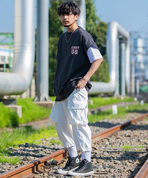 SILVER BULLET(シルバーバレット)の「『CavariA/キャバリア』USAコットン裏毛スウェットベスト×半袖Tシャツセット(Tシャツ/カットソー・メンズ・ブルー/ターコイズブルー/グレイッシュベージュ/スミクロ・L/M)」の9枚目の写真