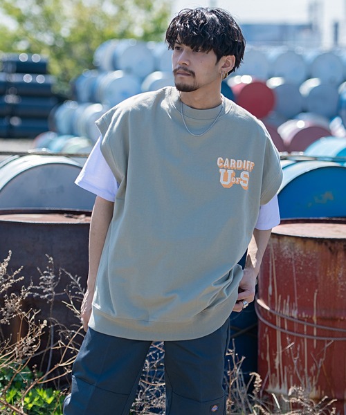 SILVER BULLET(シルバーバレット)の「『CavariA/キャバリア』USAコットン裏毛スウェットベスト×半袖Tシャツセット(Tシャツ/カットソー・メンズ・ブルー/ターコイズブルー/グレイッシュベージュ/スミクロ・L/M)」の14枚目の写真