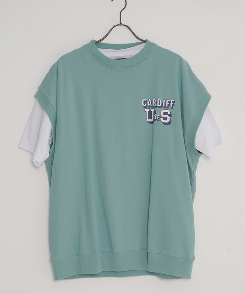SILVER BULLET(シルバーバレット)の「『CavariA/キャバリア』USAコットン裏毛スウェットベスト×半袖Tシャツセット(Tシャツ/カットソー・メンズ・ブルー/ターコイズブルー/グレイッシュベージュ/スミクロ・L/M)」の18枚目の写真