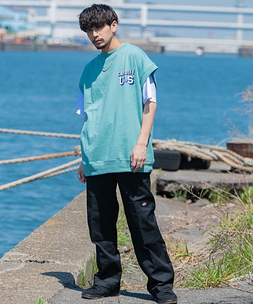 SILVER BULLET(シルバーバレット)の「『CavariA/キャバリア』USAコットン裏毛スウェットベスト×半袖Tシャツセット(Tシャツ/カットソー・メンズ・ブルー/ターコイズブルー/グレイッシュベージュ/スミクロ・L/M)」の21枚目の写真
