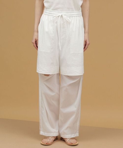 AMOMENTO（アモーメント）の「AMOMENTO/シアーレイヤードパンツ