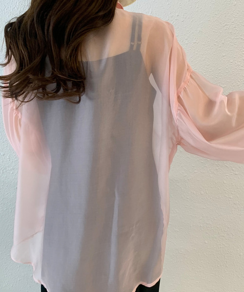 junoah(ジュノア)の「ボリュームスリーブシアーシャツ(シャツ/ブラウス・レディース・ブラック/ピンク/アイボリー/ブラウン/イエロー・MEDIUM/LARGE/SMALL)」の10枚目の写真