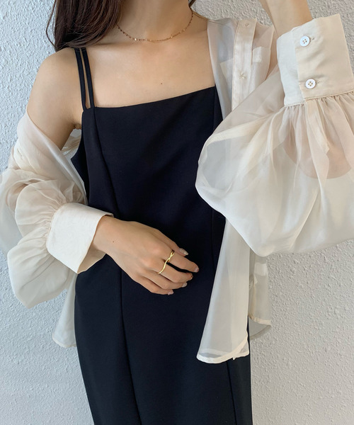 junoah(ジュノア)の「ボリュームスリーブシアーシャツ(シャツ/ブラウス・レディース・ブラック/ピンク/アイボリー/ブラウン/イエロー・MEDIUM/LARGE/SMALL)」の19枚目の写真