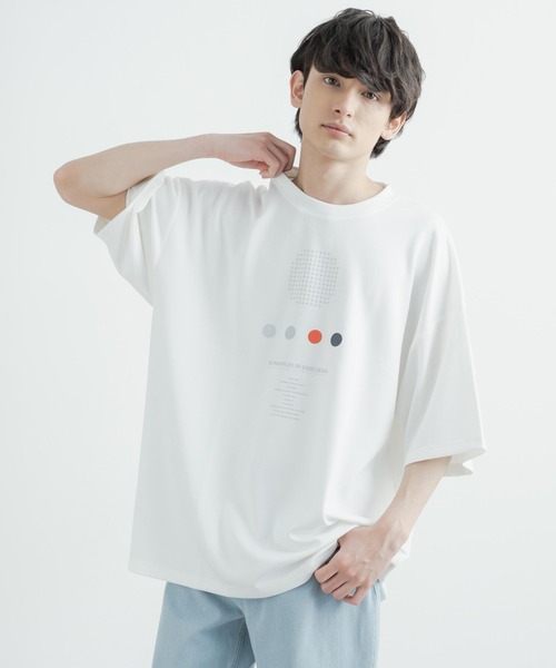 Rocky Monroe（ロッキーモンロー）の「オーバーサイズ 接触冷感 クールダンボールアートプリント半袖Tシャツ（Tシャツ/カットソー・メンズ・ブラック/ライトグレー系/ライトグレー系2/ライトグレー/ブラック系1/ライトグレー系1/ブラック系2/ホワイト/ブラック系/ホワイト系2/ホワイト系/ホワイト系1・M/L）」の3枚目の写真