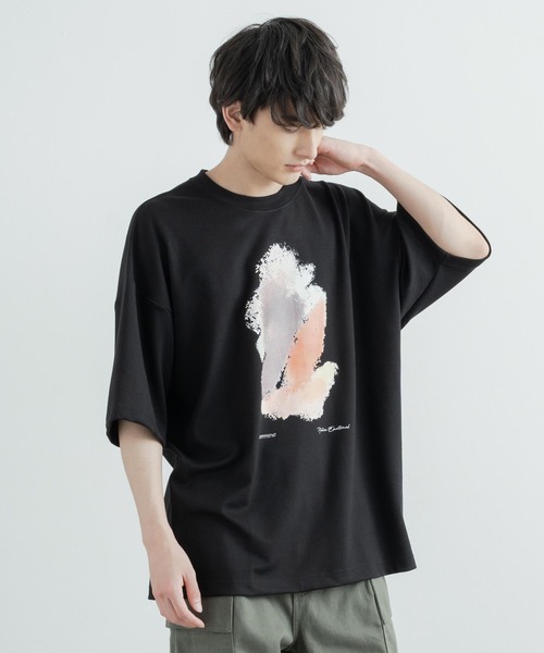 Rocky Monroe（ロッキーモンロー）の「オーバーサイズ 接触冷感 クールダンボールアートプリント半袖Tシャツ（Tシャツ/カットソー・メンズ・ブラック/ライトグレー系/ライトグレー系2/ライトグレー/ブラック系1/ライトグレー系1/ブラック系2/ホワイト/ブラック系/ホワイト系2/ホワイト系/ホワイト系1・M/L）」の8枚目の写真