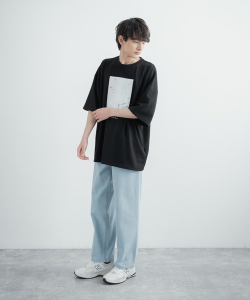 Rocky Monroe（ロッキーモンロー）の「オーバーサイズ 接触冷感 クールダンボールアートプリント半袖Tシャツ（Tシャツ/カットソー・メンズ・ブラック/ライトグレー系/ライトグレー系2/ライトグレー/ブラック系1/ライトグレー系1/ブラック系2/ホワイト/ブラック系/ホワイト系2/ホワイト系/ホワイト系1・M/L）」の22枚目の写真