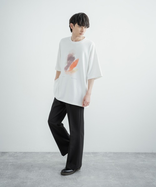 Rocky Monroe（ロッキーモンロー）の「オーバーサイズ 接触冷感 クールダンボールアートプリント半袖Tシャツ（Tシャツ/カットソー・メンズ・ブラック/ライトグレー系/ライトグレー系2/ライトグレー/ブラック系1/ライトグレー系1/ブラック系2/ホワイト/ブラック系/ホワイト系2/ホワイト系/ホワイト系1・M/L）」の20枚目の写真