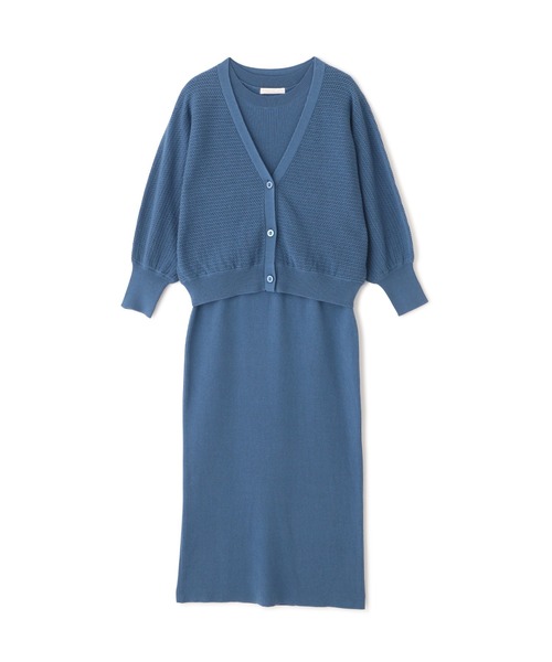 PROPORTION BODY DRESSING(プロポーションボディドレッシング)の「透かしカーディガン×ナローリブニットワンピース / 1212240501(ワンピース・レディース・ピンク/ブルー/ブルー系その他・MEDIUM/SMALL)」の10枚目の写真