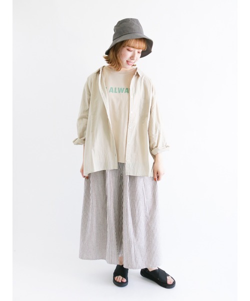 Samansa Mos2（サマンサ モスモス）の「コットンゆるシャツ（シャツ/ブラウス・レディース・オフホワイト/レッド/サックスブルー/ベージュ・ﾌﾘ-）」の9枚目の写真