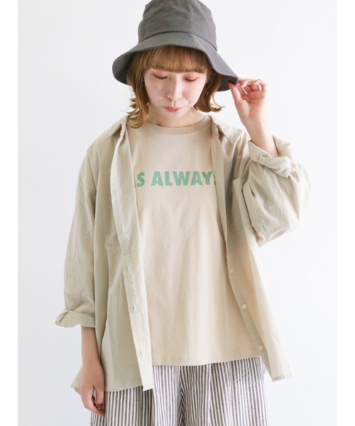 Samansa Mos2（サマンサ モスモス）の「コットンゆるシャツ（シャツ/ブラウス・レディース・オフホワイト/レッド/サックスブルー/ベージュ・ﾌﾘ-）」の10枚目の写真