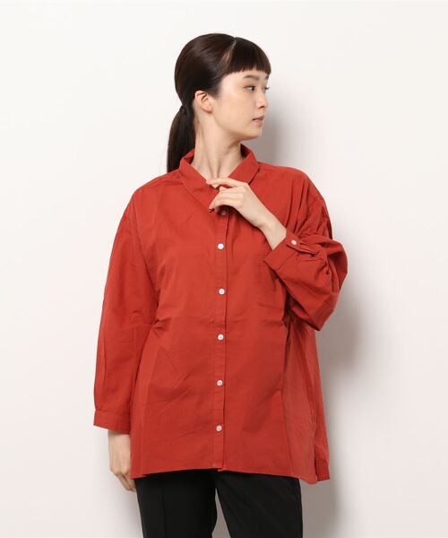 Samansa Mos2（サマンサ モスモス）の「コットンゆるシャツ（シャツ/ブラウス・レディース・オフホワイト/レッド/サックスブルー/ベージュ・ﾌﾘ-）」の15枚目の写真