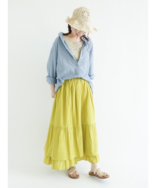 Samansa Mos2（サマンサ モスモス）の「コットンゆるシャツ（シャツ/ブラウス・レディース・オフホワイト/レッド/サックスブルー/ベージュ・ﾌﾘ-）」の11枚目の写真