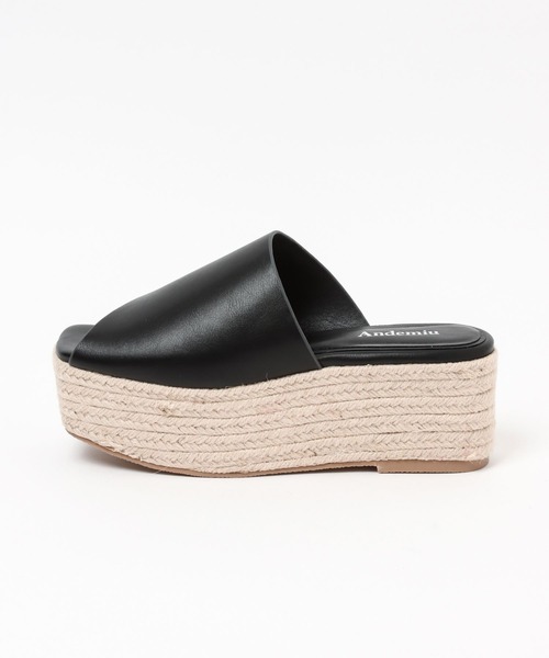 Andemiu（アンデミュウ）の「スクエアジュートサンダル299791（サンダル・レディース・ブラック/ホワイト・SMALL/MEDIUM/LARGE）」の17枚目の写真