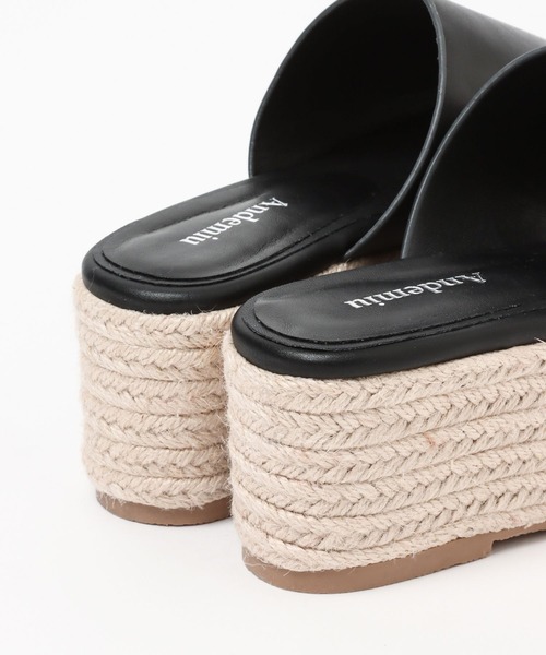 Andemiu（アンデミュウ）の「スクエアジュートサンダル299791（サンダル・レディース・ブラック/ホワイト・SMALL/MEDIUM/LARGE）」の18枚目の写真