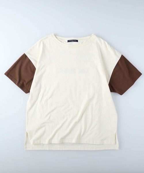 HONEYSUCKLE ROSE（ハニーサックルローズ）の「【HONEYSUCKLE ROSE】袖配色バックロゴＴシャツ（Tシャツ/カットソー・レディース・オフホワイト/グレー/ダークグレー・L/M）」の15枚目の写真