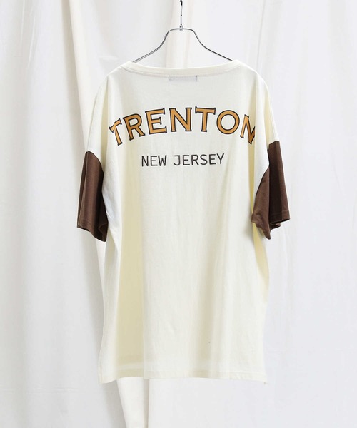 HONEYSUCKLE ROSE（ハニーサックルローズ）の「【HONEYSUCKLE ROSE】袖配色バックロゴＴシャツ（Tシャツ/カットソー・レディース・オフホワイト/グレー/ダークグレー・L/M）」の17枚目の写真