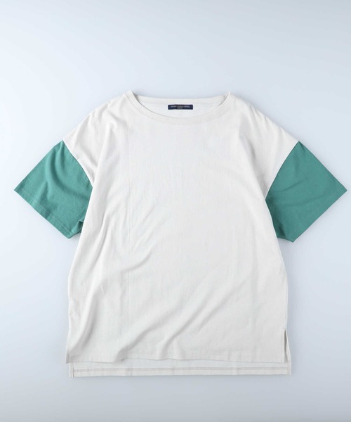 HONEYSUCKLE ROSE（ハニーサックルローズ）の「【HONEYSUCKLE ROSE】袖配色バックロゴＴシャツ（Tシャツ/カットソー・レディース・オフホワイト/グレー/ダークグレー・L/M）」の21枚目の写真