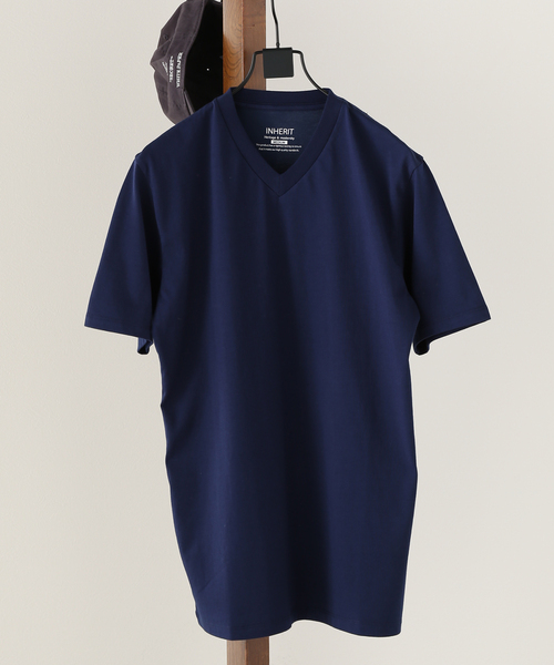 B.C STOCK(ベーセーストック)の「B/F V-neck SS-Tシャツ(Tシャツ/カットソー・メンズ・ホワイト/ネイビー/イエロー・MEDIUM/LARGE/X-LARGE)」の2枚目の写真