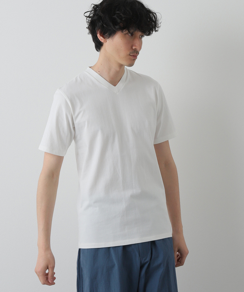 B.C STOCK(ベーセーストック)の「B/F V-neck SS-Tシャツ(Tシャツ/カットソー・メンズ・ホワイト/ネイビー/イエロー・MEDIUM/LARGE/X-LARGE)」の4枚目の写真