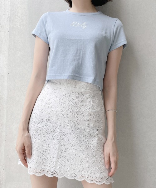 lilLilly（リルリリー）の「コンパクトロゴTシャツ（Tシャツ/カットソー・レディース・ホワイト/ブラック/ピンク/ブルー・FREE）」の10枚目の写真