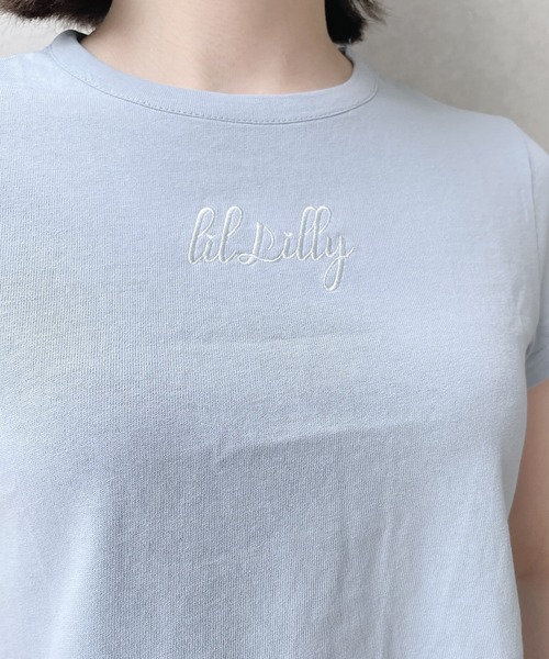 lilLilly（リルリリー）の「コンパクトロゴTシャツ（Tシャツ/カットソー・レディース・ホワイト/ブラック/ピンク/ブルー・FREE）」の12枚目の写真