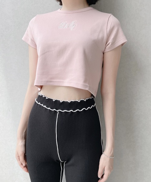 lilLilly（リルリリー）の「コンパクトロゴTシャツ（Tシャツ/カットソー・レディース・ホワイト/ブラック/ピンク/ブルー・FREE）」の8枚目の写真