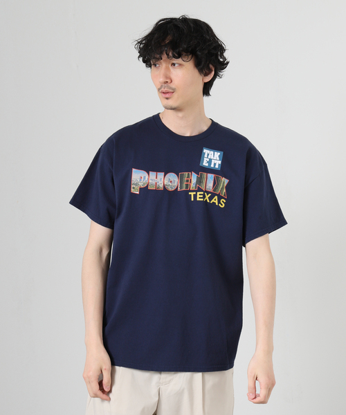 JOURNAL STANDARD(ジャーナルスタンダード)の「TAKE IT TAKE STORE TEXAS TEE(Tシャツ/カットソー・メンズ・イエロー/ネイビー・LARGE/MEDIUM)」の1枚目の写真