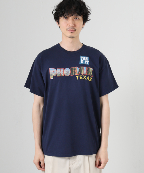 JOURNAL STANDARD(ジャーナルスタンダード)の「TAKE IT TAKE STORE TEXAS TEE(Tシャツ/カットソー・メンズ・イエロー/ネイビー・LARGE/MEDIUM)」の4枚目の写真