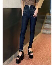 EMODA | カーブラインジップハイウエストパギンス(デニムパンツ)