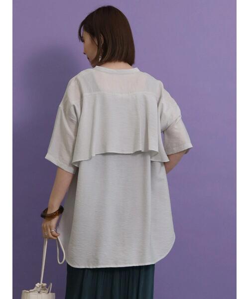 AMERICAN HOLIC（アメリカンホリック）の「バックフレアバンドカラーシャツ（シャツ/ブラウス・レディース・ライトグレー/ネイビー/サックスブルー/キャメル・M/L）」の20枚目の写真