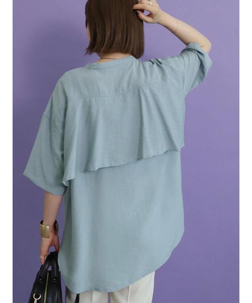 AMERICAN HOLIC（アメリカンホリック）の「バックフレアバンドカラーシャツ（シャツ/ブラウス・レディース・ライトグレー/ネイビー/サックスブルー/キャメル・M/L）」の22枚目の写真