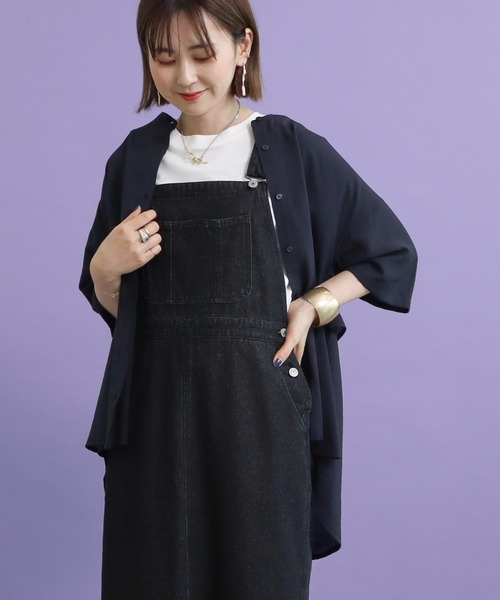 AMERICAN HOLIC（アメリカンホリック）の「バックフレアバンドカラーシャツ（シャツ/ブラウス・レディース・ライトグレー/ネイビー/サックスブルー/キャメル・M/L）」の3枚目の写真