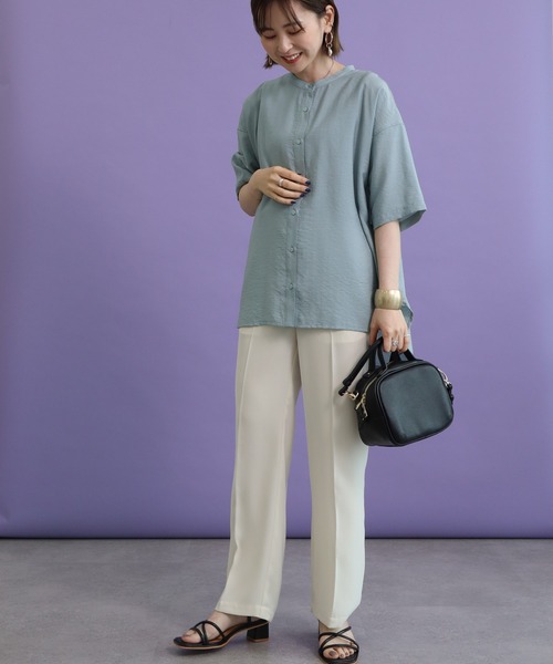 AMERICAN HOLIC（アメリカンホリック）の「バックフレアバンドカラーシャツ（シャツ/ブラウス・レディース・ライトグレー/ネイビー/サックスブルー/キャメル・M/L）」の15枚目の写真