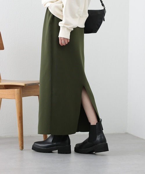 COLONY 2139（コロニートゥーワンスリーナイン）の「セットアップ対応/エステルヤーンペンシルスカート/バックスリットタイトスカート（スカート・レディース・ブラック/ネイビー/カーキ/モカ・MEDIUM/LARGE）」の4枚目の写真