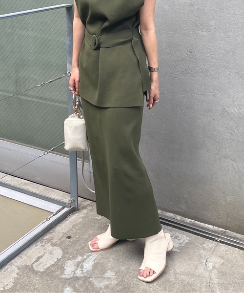 COLONY 2139（コロニートゥーワンスリーナイン）の「セットアップ対応/エステルヤーンペンシルスカート/バックスリットタイトスカート（スカート・レディース・ブラック/ネイビー/カーキ/モカ・MEDIUM/LARGE）」の10枚目の写真