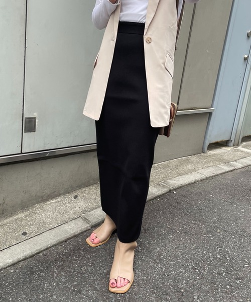 COLONY 2139（コロニートゥーワンスリーナイン）の「セットアップ対応/エステルヤーンペンシルスカート/バックスリットタイトスカート（スカート・レディース・ブラック/ネイビー/カーキ/モカ・MEDIUM/LARGE）」の16枚目の写真