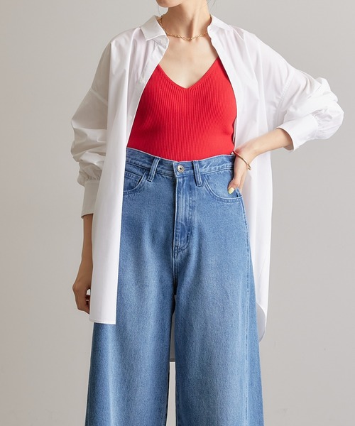 COLLAGE GALLARDAGALANTE（コラージュガリャルダガランテ）の「360度抜かりなし/バックボタン袖ギャザーシャツ（シャツ/ブラウス・レディース・ホワイト/パープル/ネイビー・FREE）」の22枚目の写真