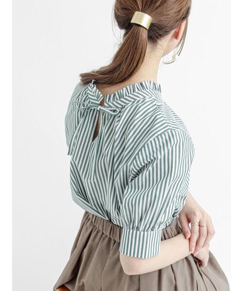 Te chichi（テチチ）の「前後2wayスタンドフリルブラウス（シャツ/ブラウス・レディース・ブラック/サックスブルー/ブルー/グリーン・ﾌﾘ-）」の5枚目の写真