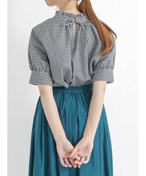 Te chichi（テチチ）の「前後2wayスタンドフリルブラウス（シャツ/ブラウス・レディース・ブラック/サックスブルー/ブルー/グリーン・ﾌﾘ-）」の2枚目の写真