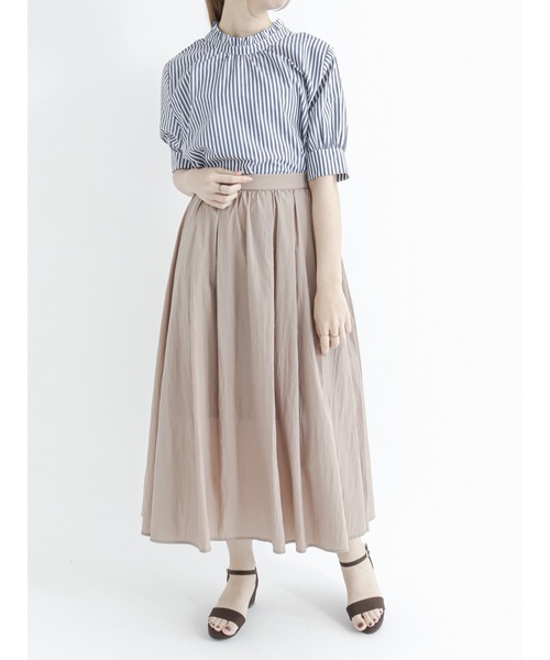 Te chichi（テチチ）の「前後2wayスタンドフリルブラウス（シャツ/ブラウス・レディース・ブラック/サックスブルー/ブルー/グリーン・ﾌﾘ-）」の8枚目の写真