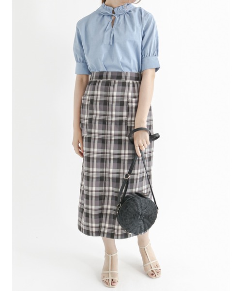 Te chichi（テチチ）の「前後2wayスタンドフリルブラウス（シャツ/ブラウス・レディース・ブラック/サックスブルー/ブルー/グリーン・ﾌﾘ-）」の9枚目の写真