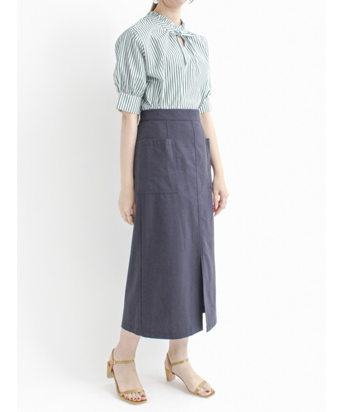 Te chichi（テチチ）の「前後2wayスタンドフリルブラウス（シャツ/ブラウス・レディース・ブラック/サックスブルー/ブルー/グリーン・ﾌﾘ-）」の7枚目の写真